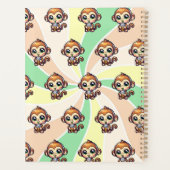 かわいいかわいいザルとバブルティーパーソナライズされた プランナー手帳 (裏面)