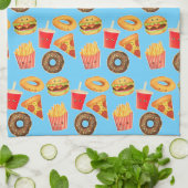 かわいいかわいいジャンクフード キッチンタオル (折り畳み)