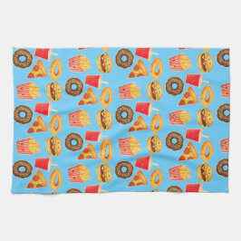 かわいいかわいいジャンクフード キッチンタオル