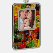 かわいいかわいいスイーツカラフルキャンディベアのグミ シルバープレートフレームオーナメント (右)