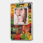 かわいいかわいいスイーツカラフルキャンディベアのグミ シルバープレートフレームオーナメント (左)