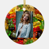 かわいいかわいいスイーツカラフルキャンディベアのグミ セラミックオーナメント (正面)