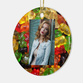 かわいいかわいいスイーツカラフルキャンディベアのグミ セラミックオーナメント (左)