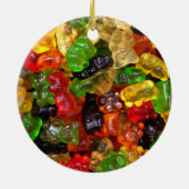 かわいいかわいいスイーツカラフルキャンディベアのグミ セラミックオーナメント (裏面)