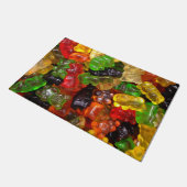 かわいいかわいいスイーツカラフルキャンディベアのグミ ドアマット (アングル)