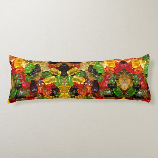 かわいいかわいいスイーツカラフルキャンディベアのグミ ボディピロー (正面)
