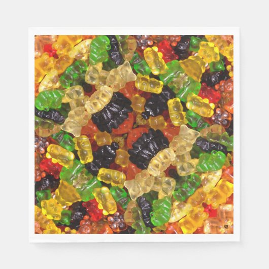 かわいいかわいいスイーツカラフルグミキャンディーベア スタンダードランチョンナプキン (正面)