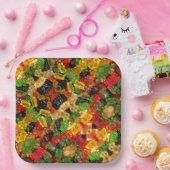 かわいいかわいいスイーツカラフルグミキャンディーベア ペーパープレート (パーティー)