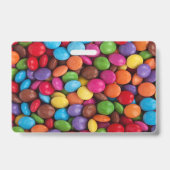 かわいいかわいいスイーツ虹の色チョコレートキャンディ バッジ (裏面)