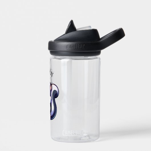 かわいいかわいいスカンクとバブルティーパーソナライズされた ウォーターボトル (左面)