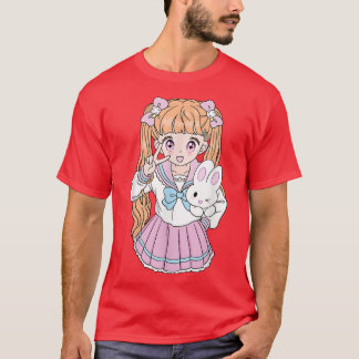 かわいいかわいいスクールガールガールアニメラバーキッドコアエスト Tシャツ