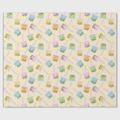 かわいいかわいいスタイルバブルティーオンライトイエロー ラッピングペーパー (フラット)