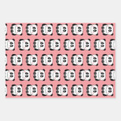 かわいいかわいいスタイルパンダ包装紙 ラッピングペーパーシート (正面)