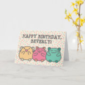 かわいいかわいいスタイルマンガハムスターパーソナライズされた カード (黄色い花)