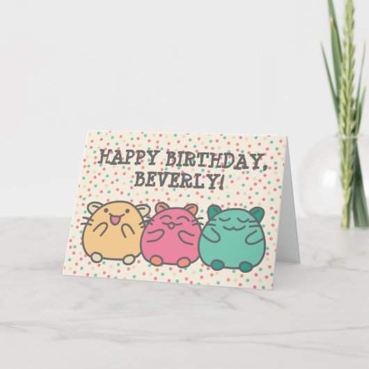 かわいいかわいいスタイルマンガハムスターパーソナライズされた カード (正面)