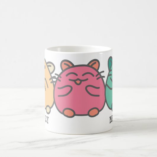 かわいいかわいいスタイルマンガハムスターパーソナライズされた コーヒーマグカップ (中央)