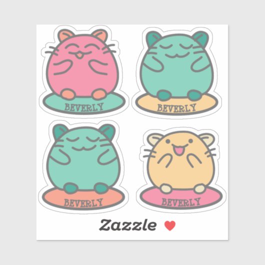 かわいいかわいいスタイルマンガハムスターパーソナライズされた シール (シート)