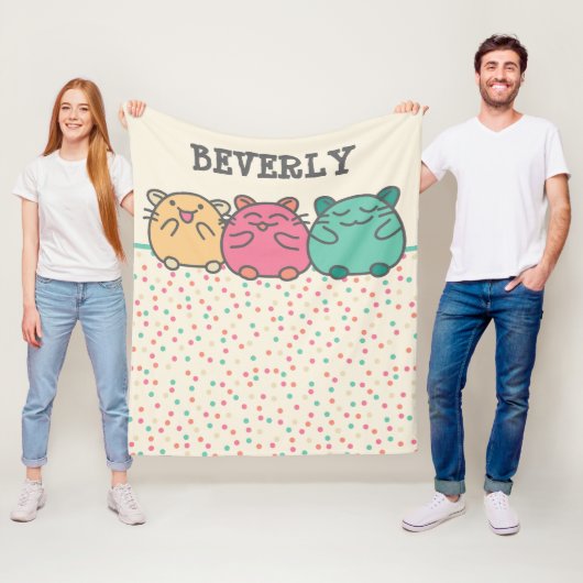 かわいいかわいいスタイルマンガハムスターパーソナライズされた フリースブランケット (インサイチュ)