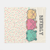 かわいいかわいいスタイルマンガハムスターパーソナライズされた フリースブランケット (正面(横))