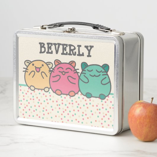 かわいいかわいいスタイルマンガハムスターパーソナライズされた メタルランチボックス (インサイチュ)