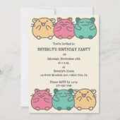 かわいいかわいいスタイルマンガハムスターパーソナライズされた 招待状 (正面)