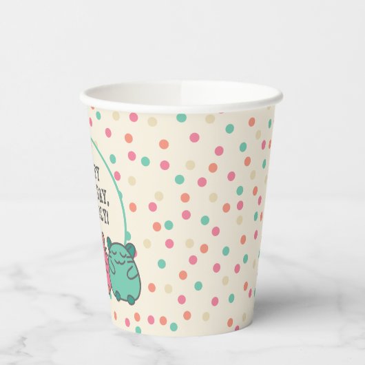 かわいいかわいいスタイルマンガハムスターパーソナライズされた 紙コップ (左)