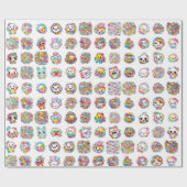 かわいいかわいいスタンプがかわいい ラッピングペーパー (フラット)