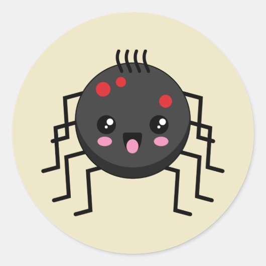 かわいいかわいいスパイダー ラウンドシール (正面)