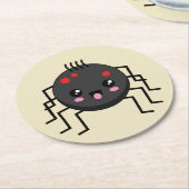 かわいいかわいいスパイダー ラウンドペーパーコースター (アングル)