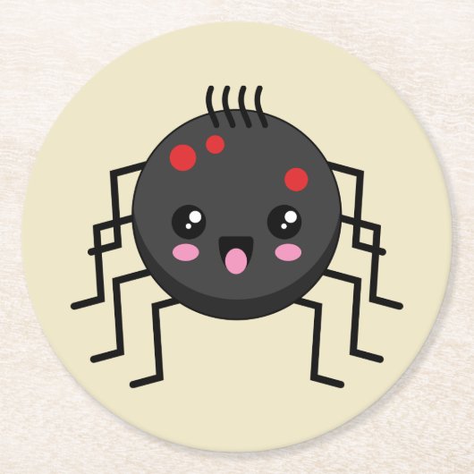 かわいいかわいいスパイダー ラウンドペーパーコースター (正面)