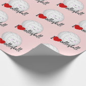 かわいいかわいいスポーツ女の子私はバレーボールのパターン大好き ラッピングペーパー (角)