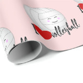 かわいいかわいいスポーツ女の子私はバレーボールのパターン大好き ラッピングペーパー (ロールコーナー)