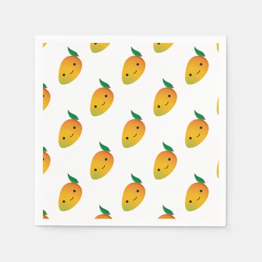 かわいいかわいいスマイルマンゴー スタンダードカクテルナプキン (正面)