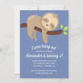 かわいいかわいいスロッスオンツリーイラストレーションブルーボーイ 招待状 (正面)