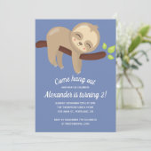 かわいいかわいいスロッスオンツリーイラストレーションブルーボーイ 招待状 (スタンド正面)