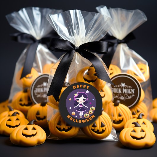 かわいいかわいいズガールインパンプキンスハロウィーン ラウンドシール