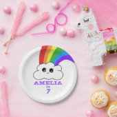 かわいいかわいいズクラウドとレインボーキッドの誕生日 ペーパープレート (パーティー)