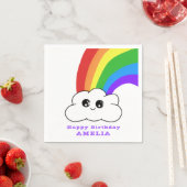 かわいいかわいいズクラウドレインボーキッズバースデーパーティー スタンダードカクテルナプキン (インサイチュ)