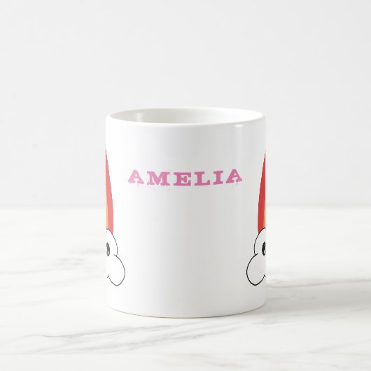 かわいいかわいいズクラウドレインボーキッドの名前 コーヒーマグカップ (中央)