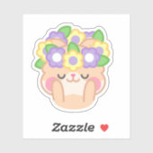かわいいかわいいズハムスター（植物と花） | ガール シール (シート)