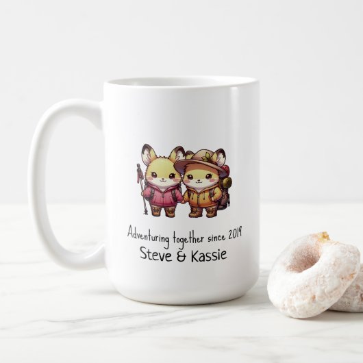 かわいいかわいいズピカカップルが一緒に冒険 コーヒーマグカップ (ドーナツ)