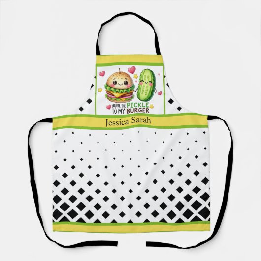 かわいいかわいいズピクルス&バーガー エプロン (正面)
