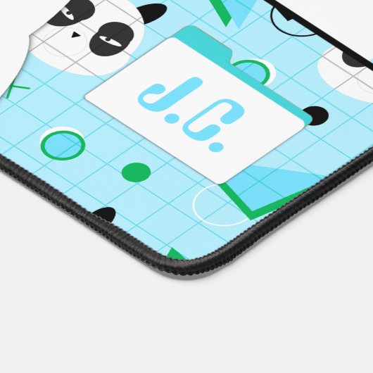 かわいいかわいいズブルーパンダベア デスクマット (コーナー)