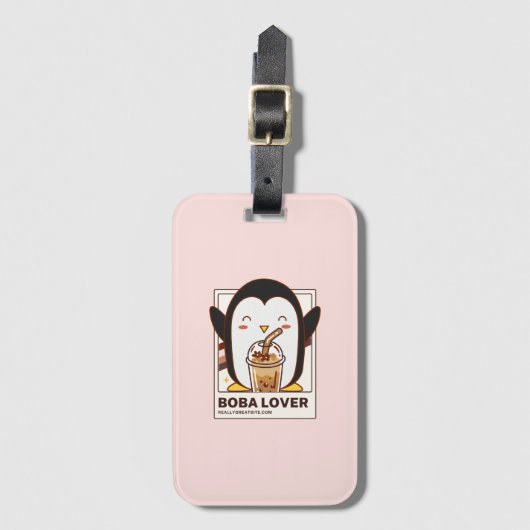 かわいいかわいいズペンギンボバ恋人 ラゲッジタグ (正面縦)
