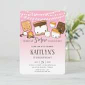 かわいいかわいいズモーレスキャンピングボンファイアバースデーパーティー 招待状 (スタンド正面)