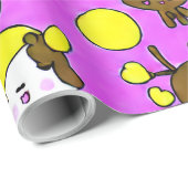 かわいいかわいいチビ（小さくかわいく書いた感じ）ムースピンク絵画ズ ラッピングペーパー (ロールコーナー)