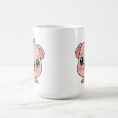 かわいいかわいいチビ（小さくかわいく書いた感じ）豚 コーヒーマグカップ (中央)