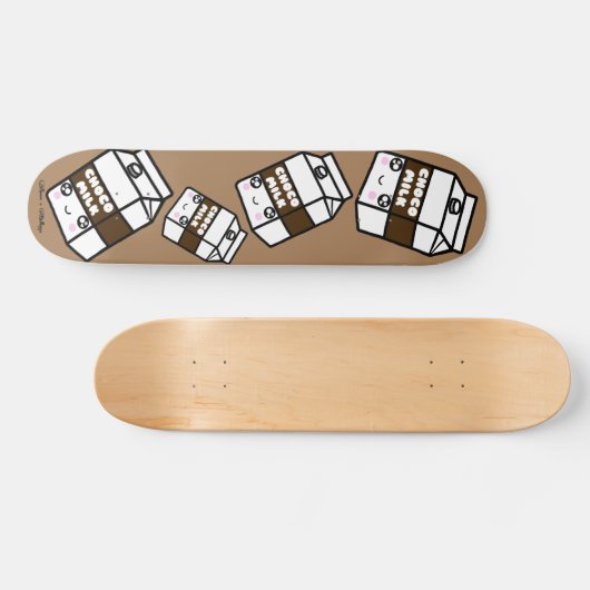 かわいいかわいいチョコレートミルクスイート乳デザインガール スケートボード (横)