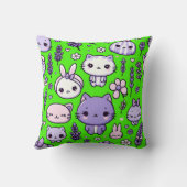 かわいいかわいいテーマパープルラベンダー | クッション (裏面)