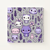 かわいいかわいいテーマパープルラベンダー |緩和曲線 ノートブック (裏面)